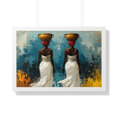 Elegant African Art – Framed Wall Decor with Multicolor Design