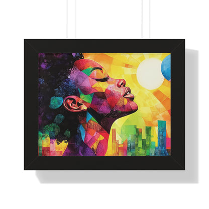 Colorful Abstract Portrait – Framed Modern Wall Art