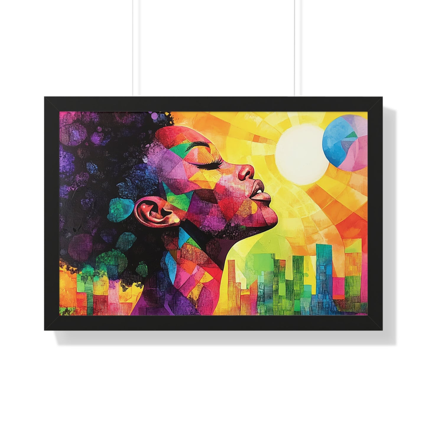 Colorful Abstract Portrait – Framed Modern Wall Art