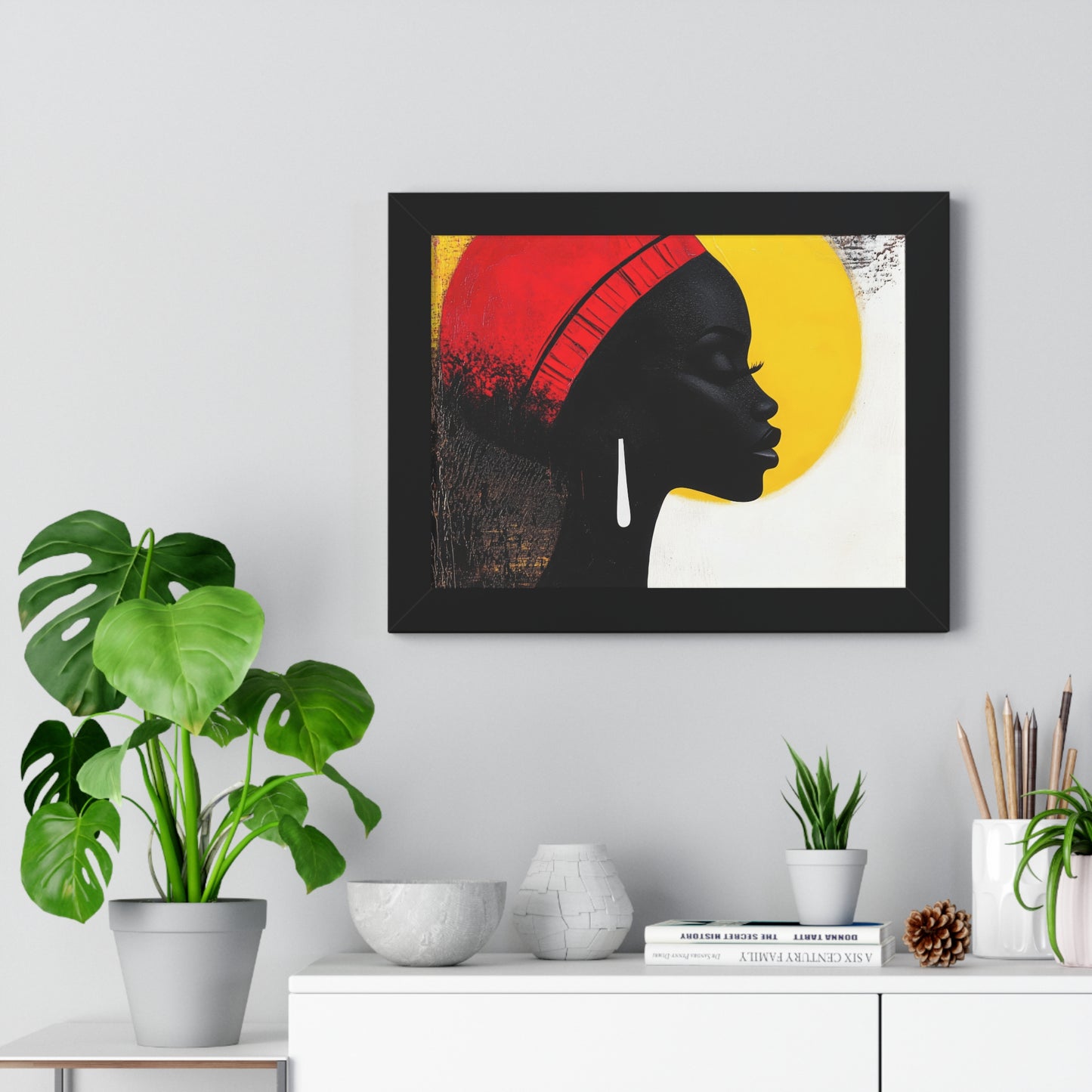 Bold African Silhouette Framed Wall Art – Modern Afrocentric Décor