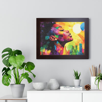 Colorful Abstract Portrait – Framed Modern Wall Art