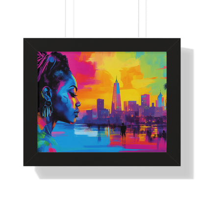 Modern Cityscape Art – Vibrant Framed Wall Decor