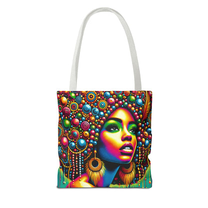 Radiant Afro Beauty Tote Bag – Express Your Culture with Bold Colors