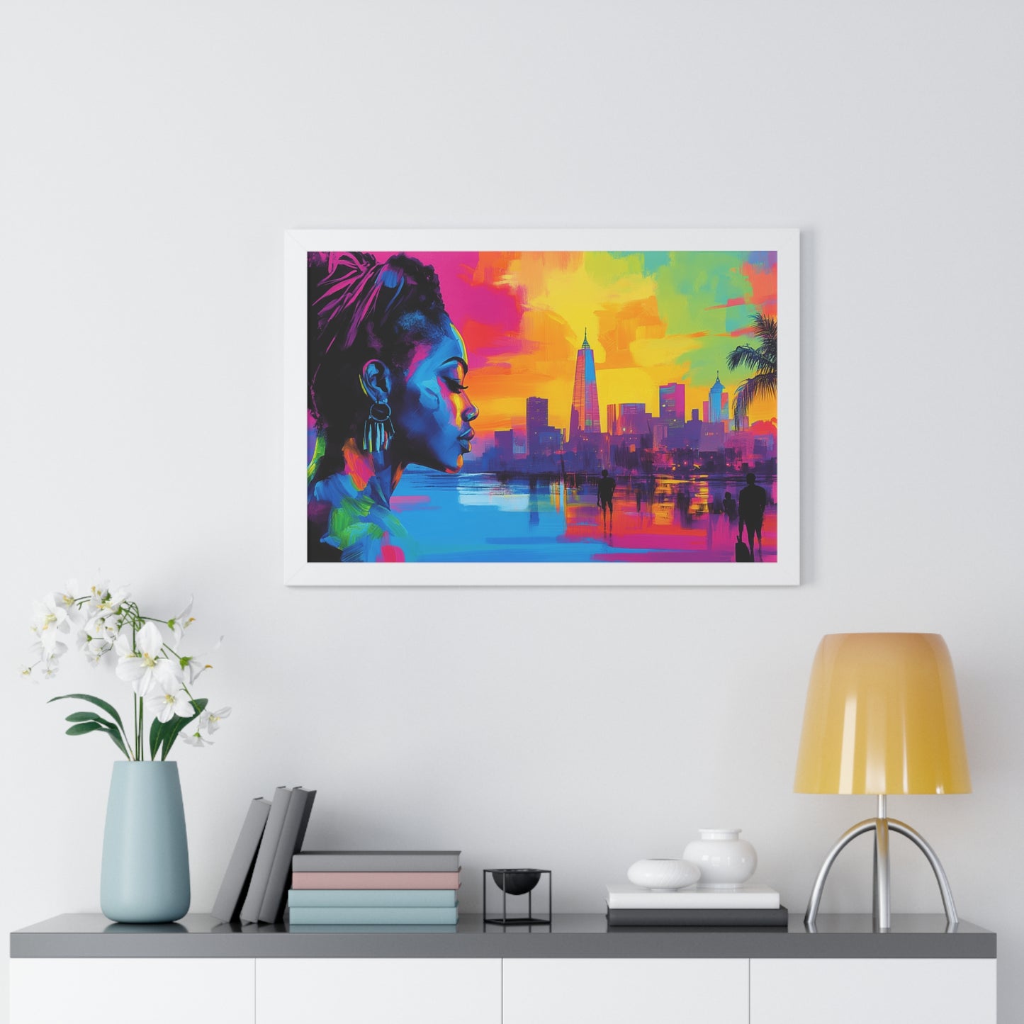 Modern Cityscape Art – Vibrant Framed Wall Decor