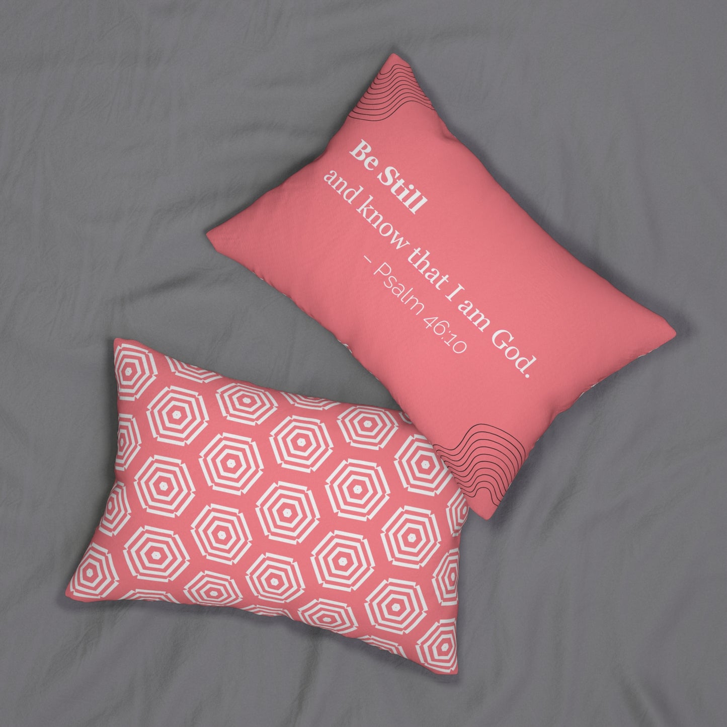 Be Still Lumbar Pillow – 20x14 Faith-Based Psalm 46:10 Cushion