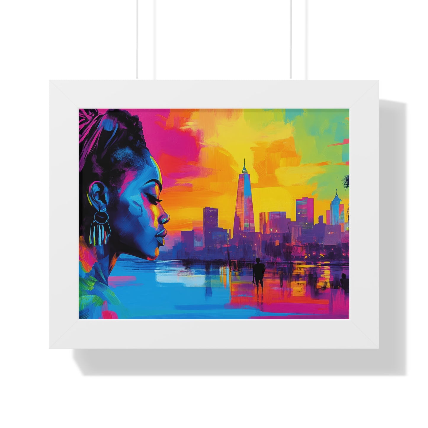 Modern Cityscape Art – Vibrant Framed Wall Decor