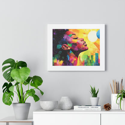 Colorful Abstract Portrait – Framed Modern Wall Art