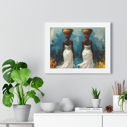 Elegant African Art – Framed Wall Decor with Multicolor Design