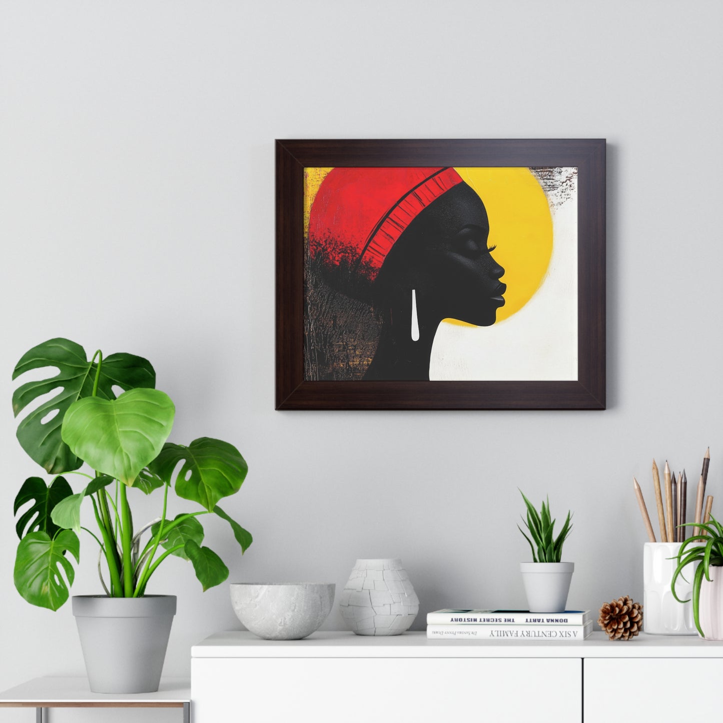 Bold African Silhouette Framed Wall Art – Modern Afrocentric Décor