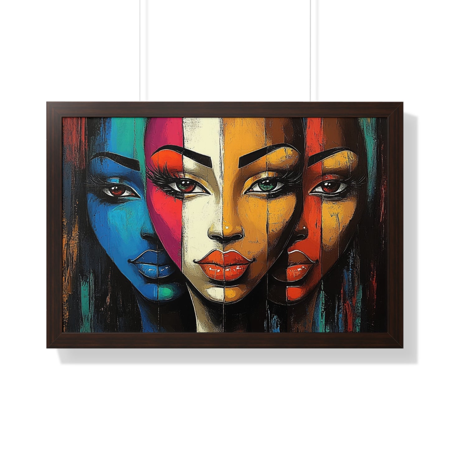 Triple Beauty Abstract Wall Art – Vibrant Framed Design