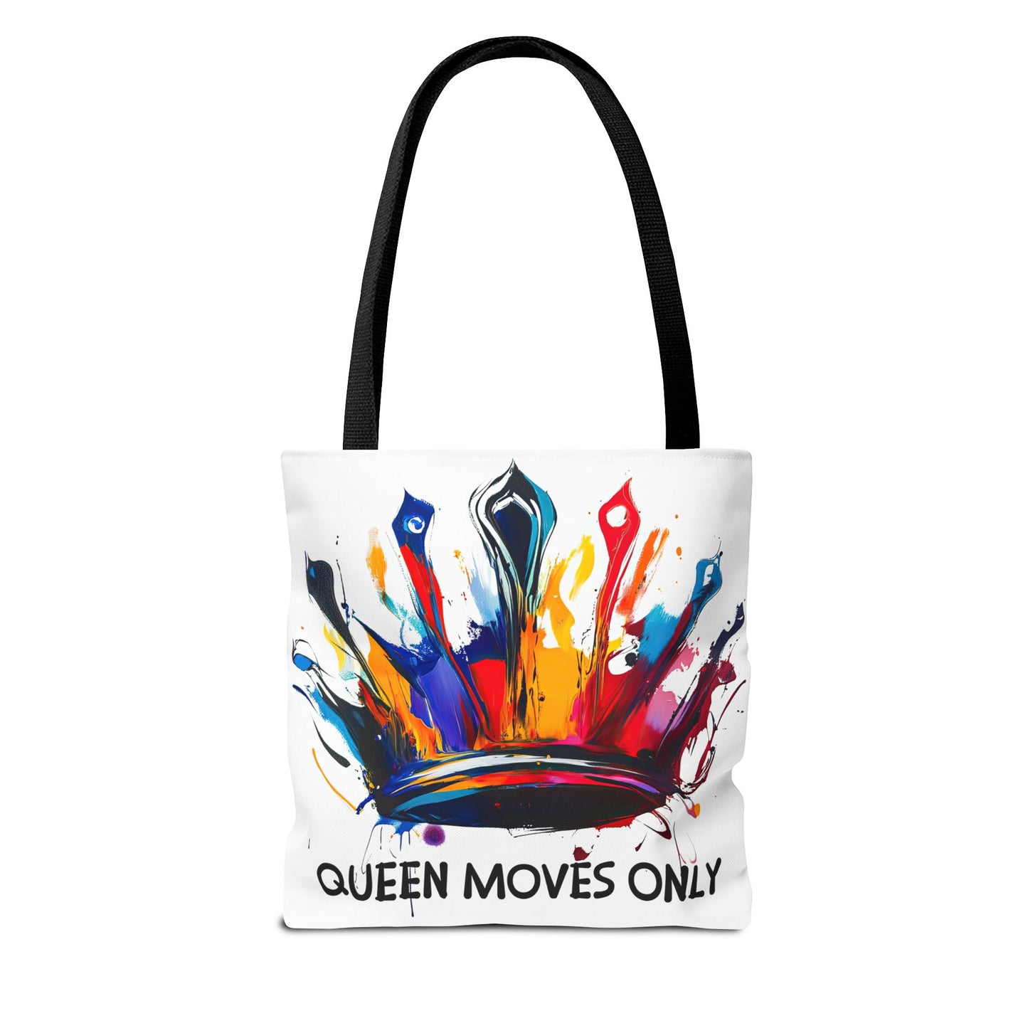 Vibrant 'Queen Moves Only' Tote Bag for Confident Queens