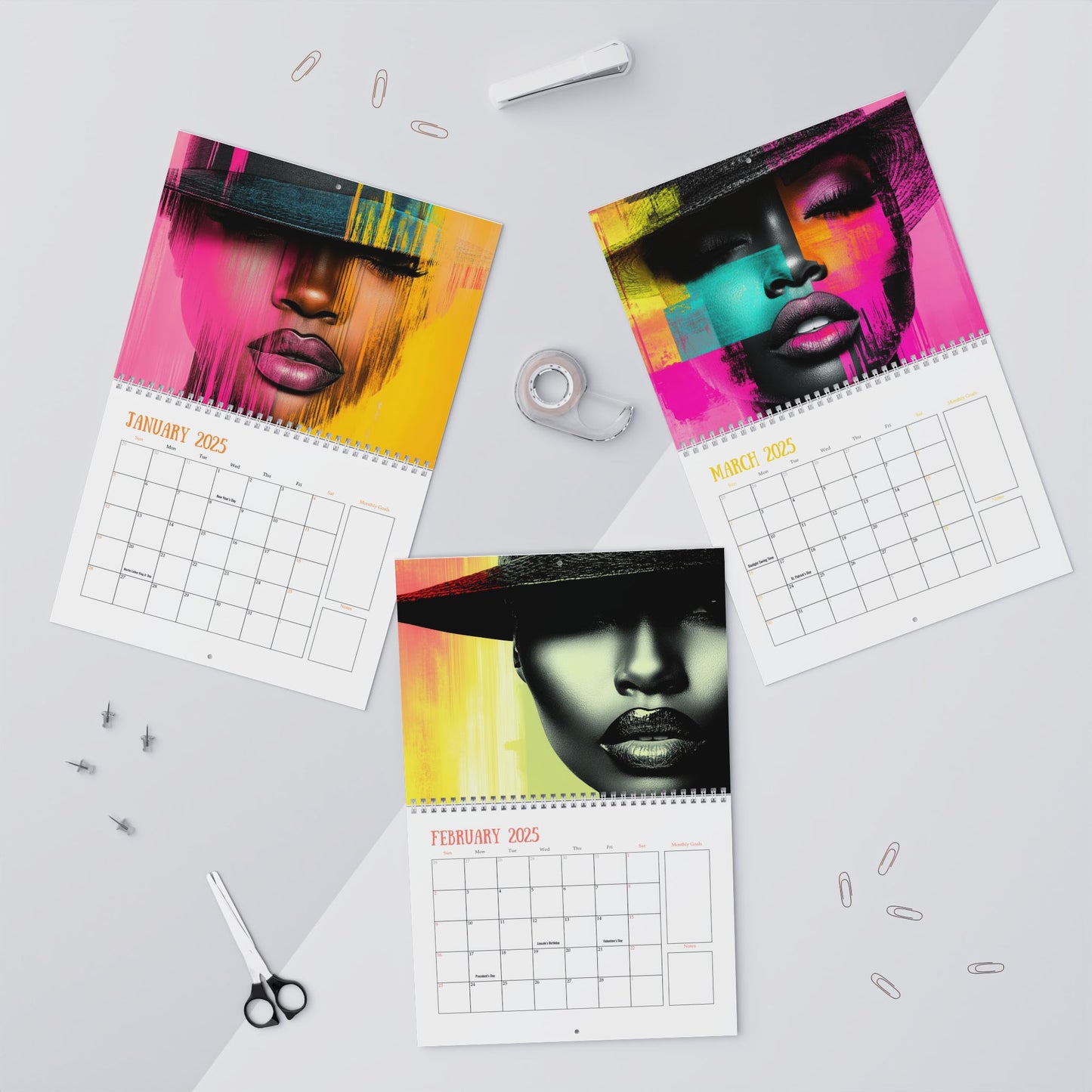 2025 Modern Art Calendar – Vibrant Wall Decor for Any Space