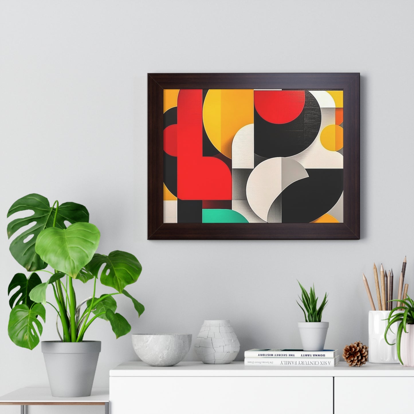 Modern Geometric Framed Wall Art – Bold Abstract Design