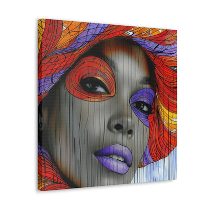 Eye-Catching African Woman Canvas Art: Bold Colorful Design