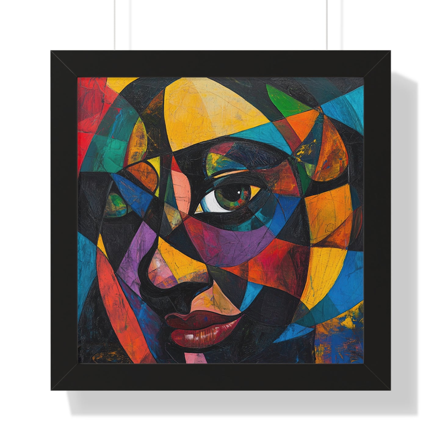 Abstract Portrait Wall Art – Framed Multicolor Design