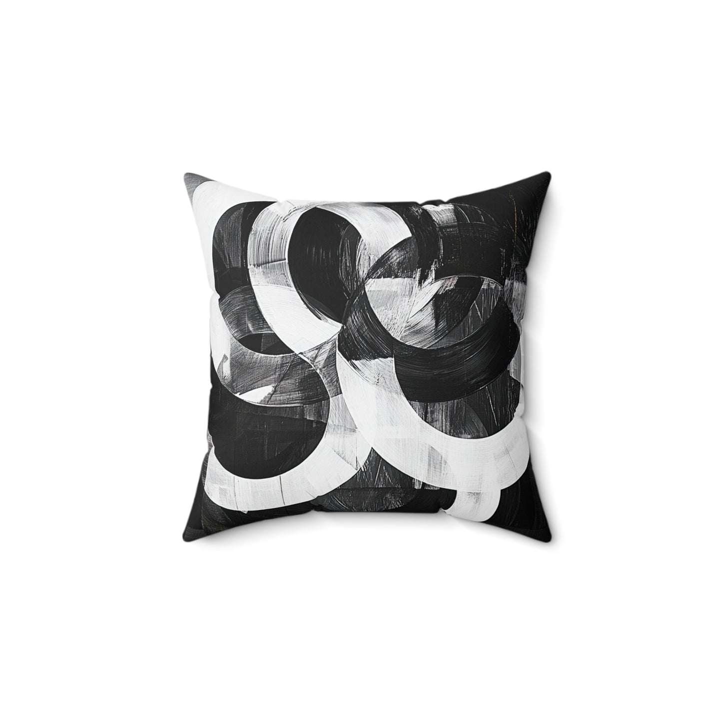 Monochrome Abstract Pillow – Trust the Path Inspirational Cushion