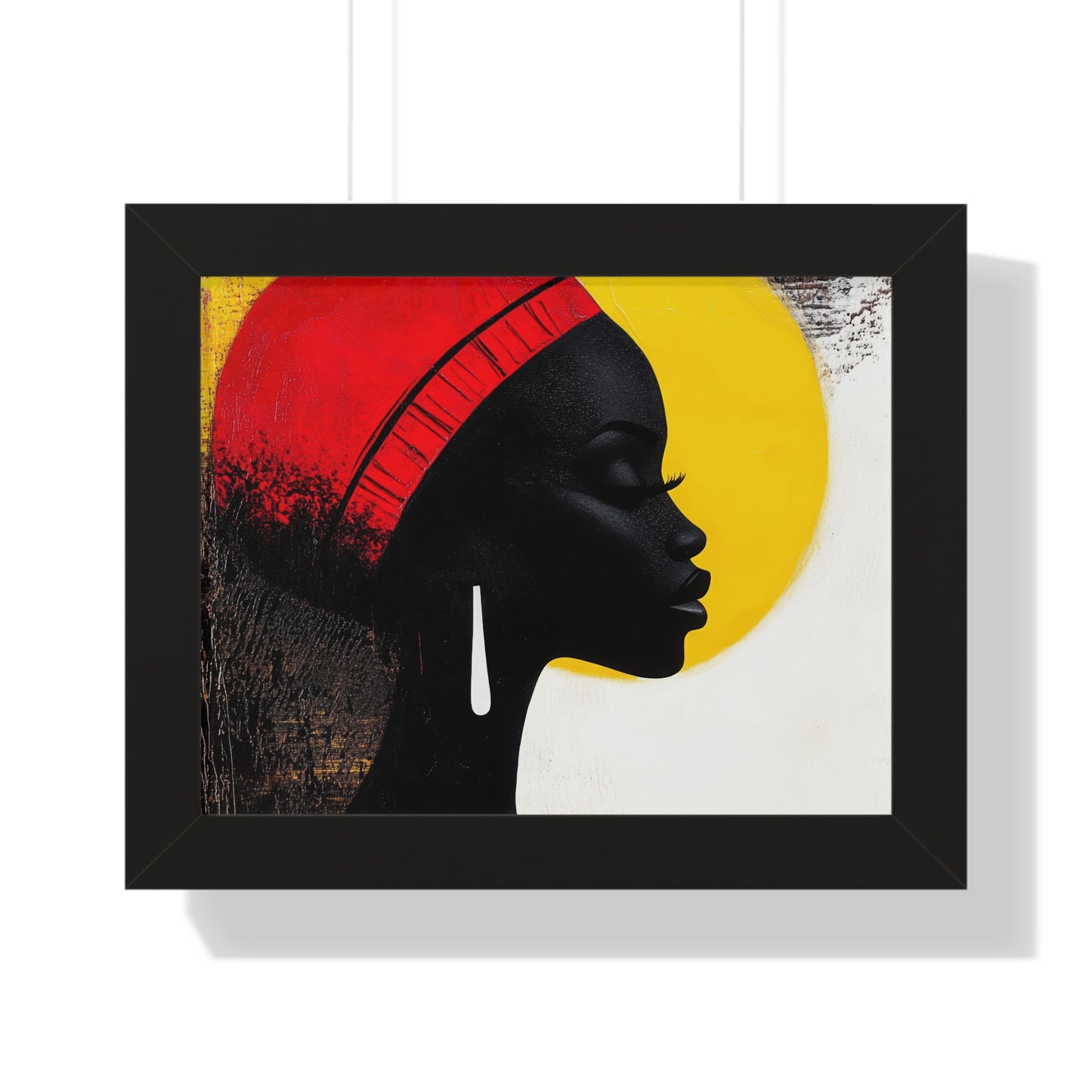 Bold African Silhouette Framed Wall Art – Modern Afrocentric Décor