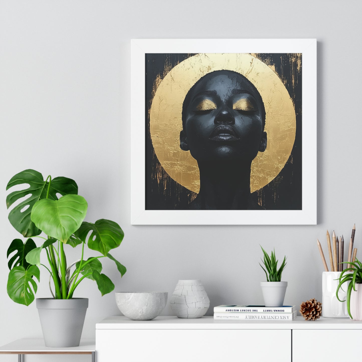 Black & Gold Portrait – Framed Modern Wall Art