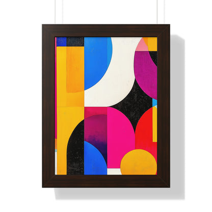 Colorful Geometric Framed Wall Art – Modern Abstract Design