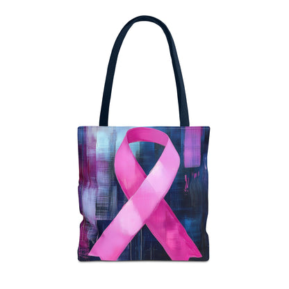 Support in Style: Abstract Pink Ribbon Breast Cancer Awareness Tote