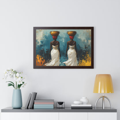 Elegant African Art – Framed Wall Decor with Multicolor Design