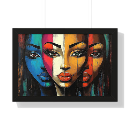 Triple Beauty Abstract Wall Art – Vibrant Framed Design