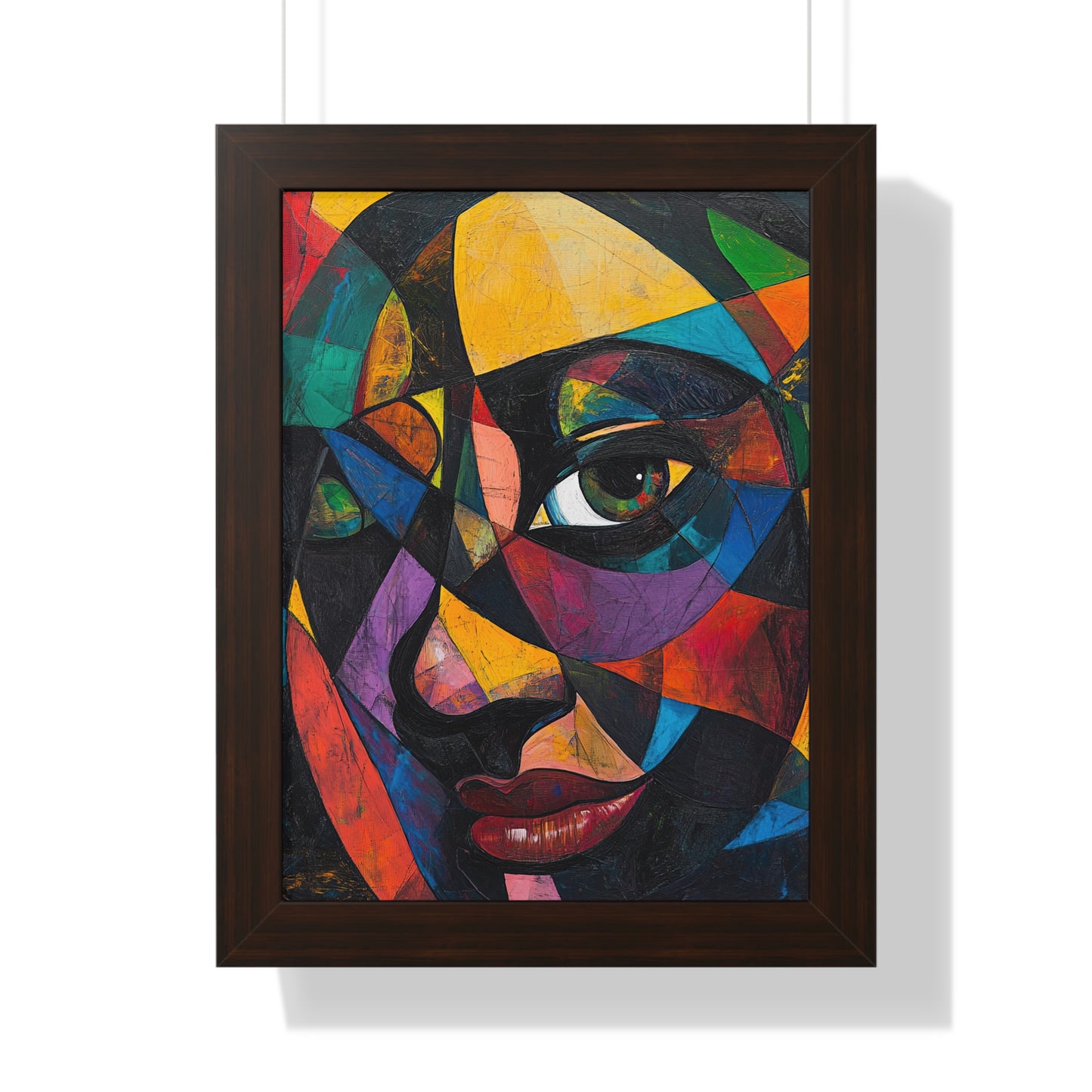 Abstract Portrait Wall Art – Framed Multicolor Design