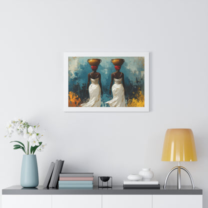 Elegant African Art – Framed Wall Decor with Multicolor Design