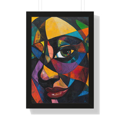 Abstract Portrait Wall Art – Framed Multicolor Design