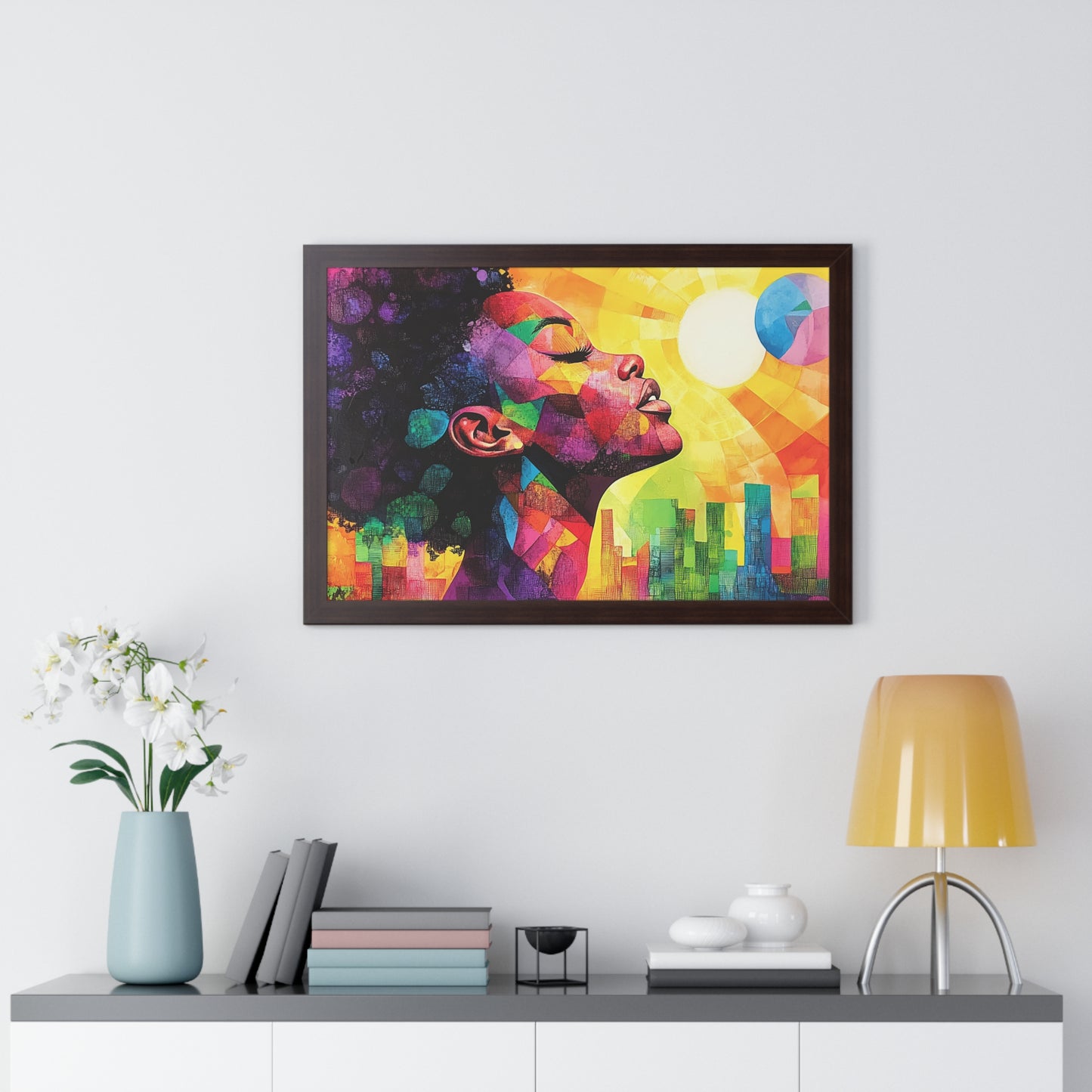 Colorful Abstract Portrait – Framed Modern Wall Art