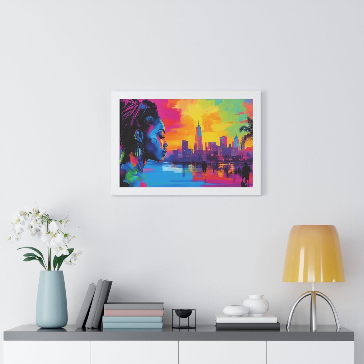 Modern Cityscape Art – Vibrant Framed Wall Decor