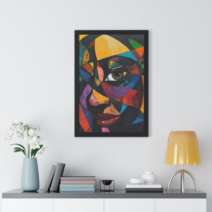 Abstract Portrait Wall Art – Framed Multicolor Design