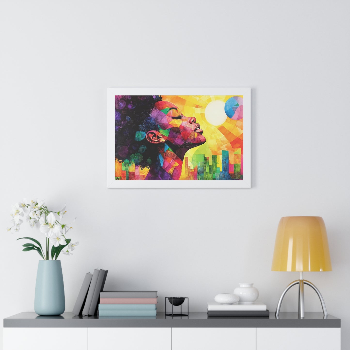 Colorful Abstract Portrait – Framed Modern Wall Art