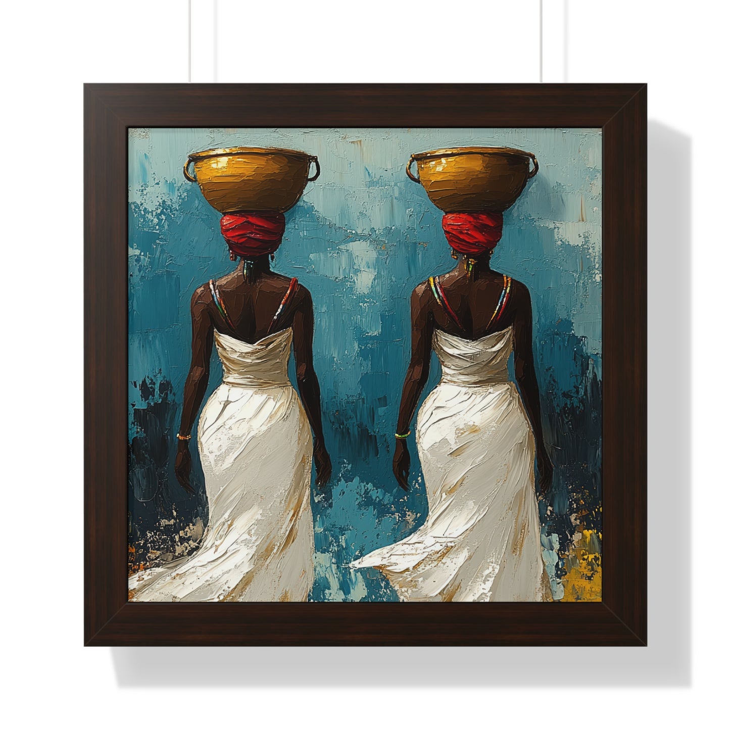 Elegant African Art – Framed Wall Decor with Multicolor Design