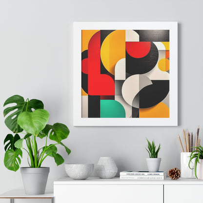 Modern Geometric Framed Wall Art – Bold Abstract Design