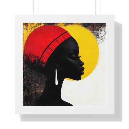 Bold African Silhouette Framed Wall Art – Modern Afrocentric Décor