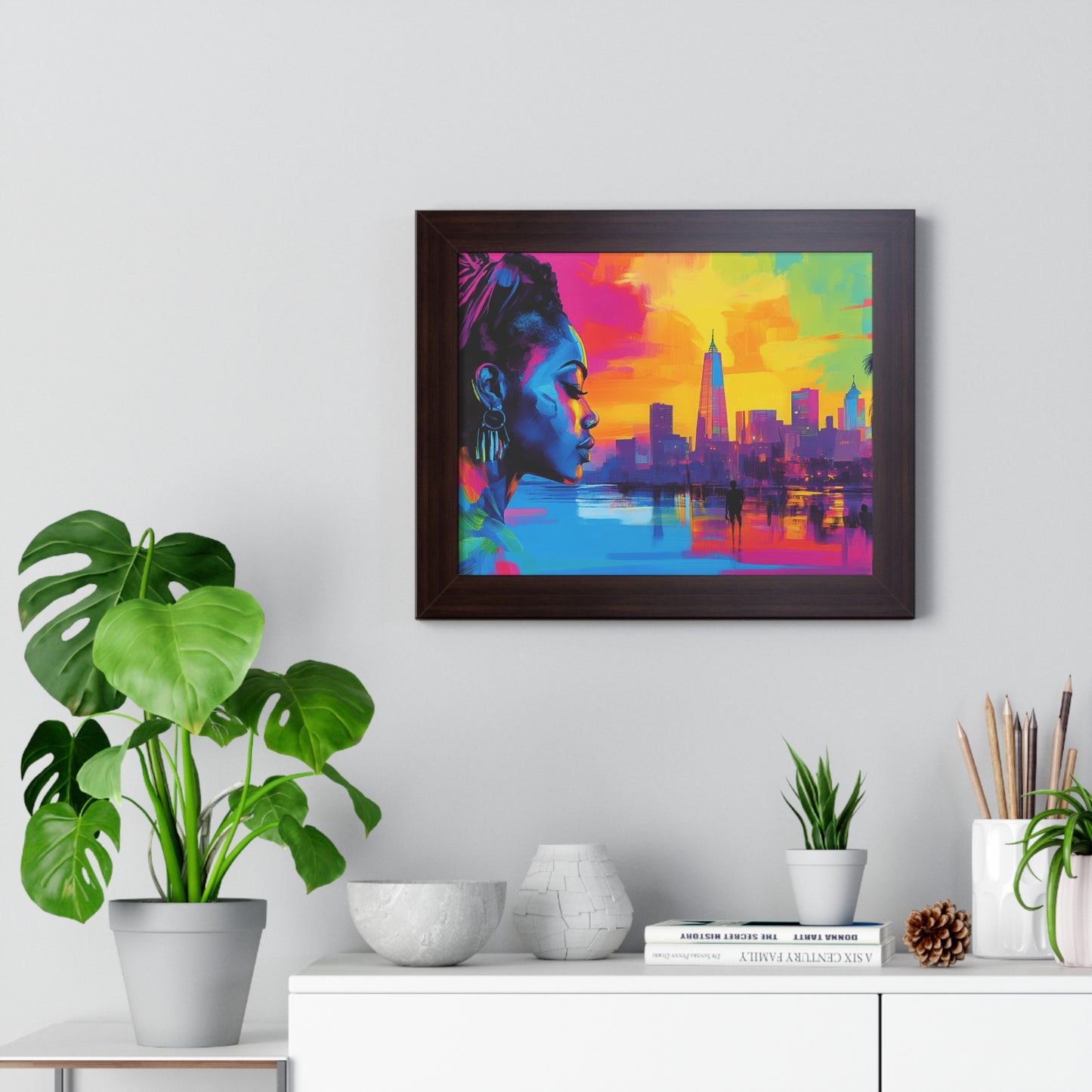 Modern Cityscape Art – Vibrant Framed Wall Decor