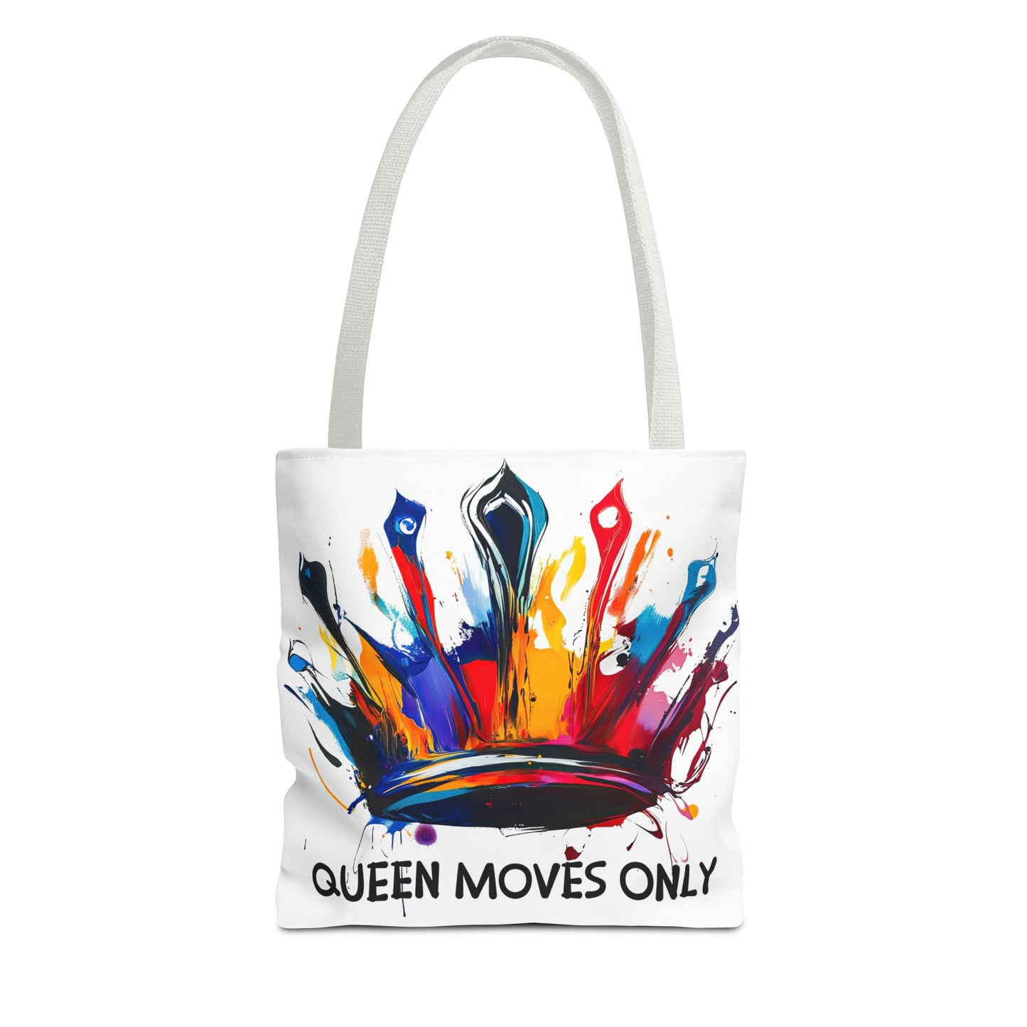 Vibrant 'Queen Moves Only' Tote Bag for Confident Queens