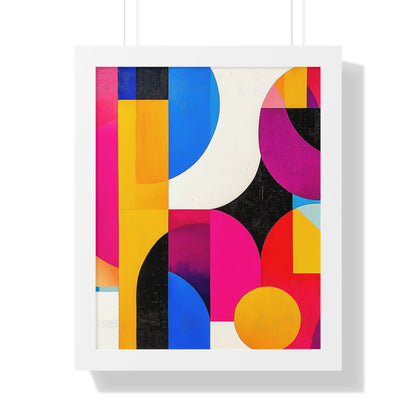 Colorful Geometric Framed Wall Art – Modern Abstract Design