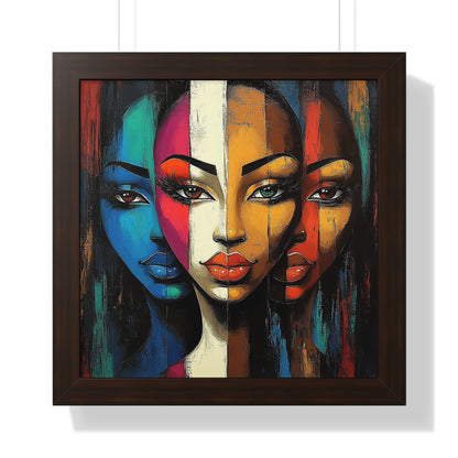 Triple Beauty Abstract Wall Art – Vibrant Framed Design