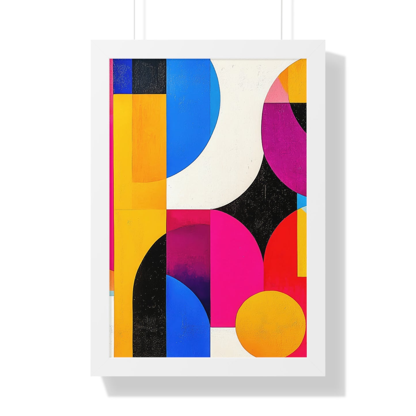 Colorful Geometric Framed Wall Art – Modern Abstract Design