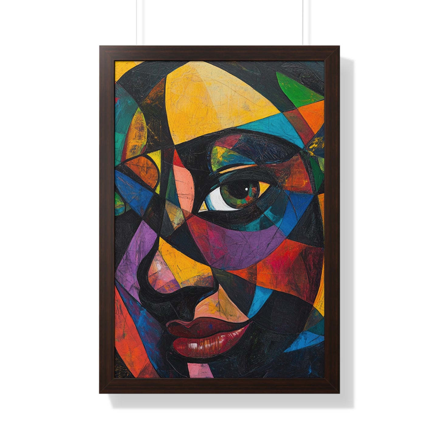 Abstract Portrait Wall Art – Framed Multicolor Design