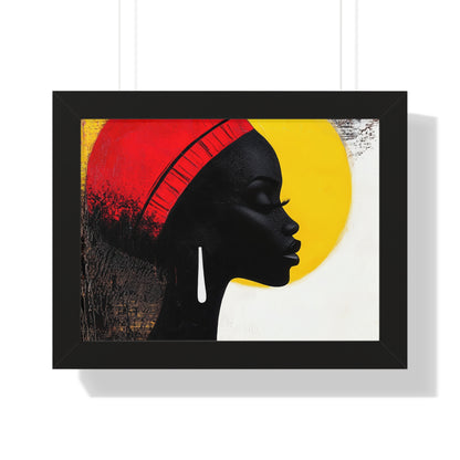 Bold African Silhouette Framed Wall Art – Modern Afrocentric Décor