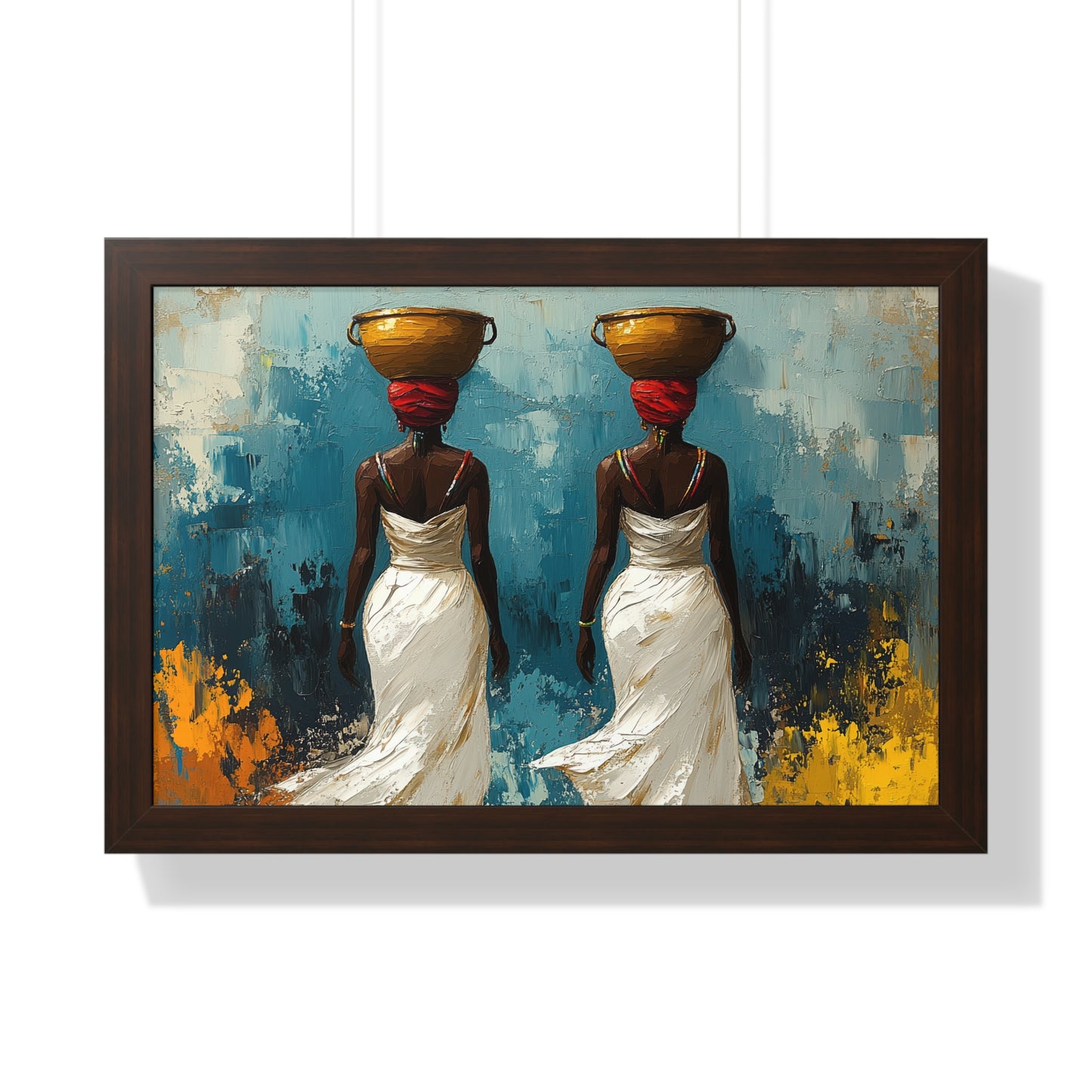 Elegant African Art – Framed Wall Decor with Multicolor Design