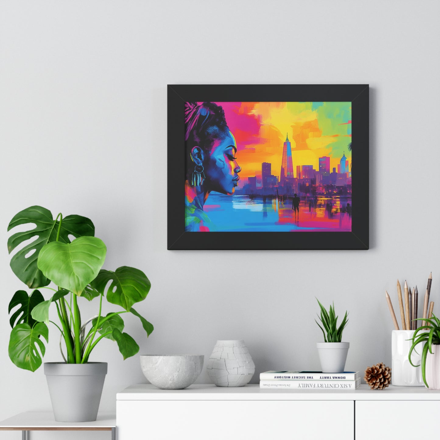 Modern Cityscape Art – Vibrant Framed Wall Decor