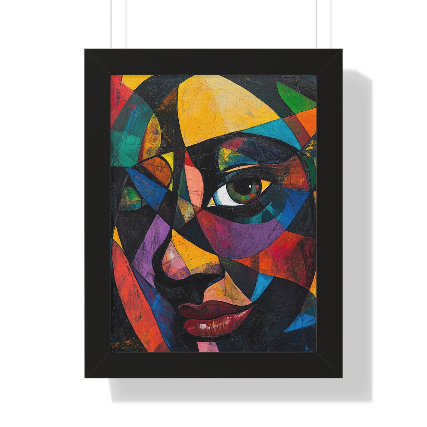 Abstract Portrait Wall Art – Framed Multicolor Design