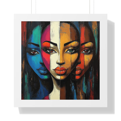 Triple Beauty Abstract Wall Art – Vibrant Framed Design