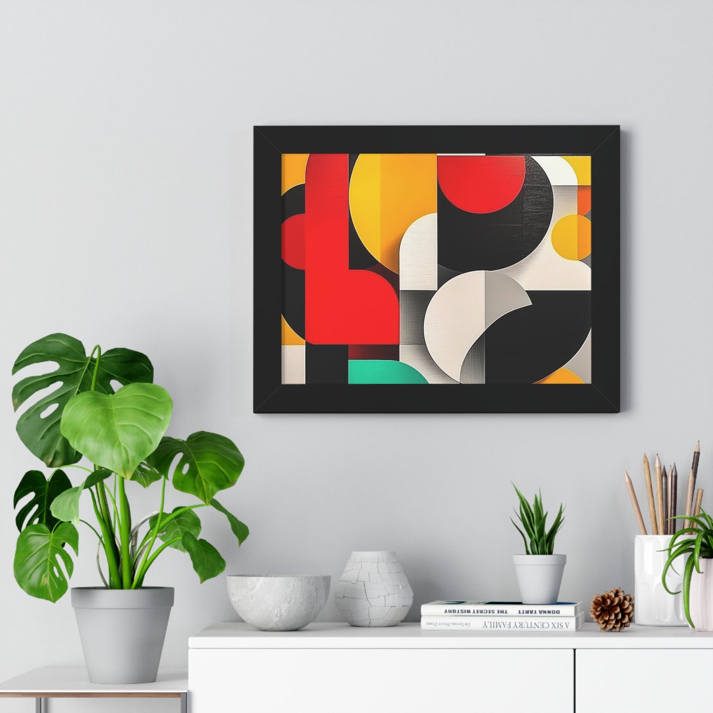 Modern Geometric Framed Wall Art – Bold Abstract Design