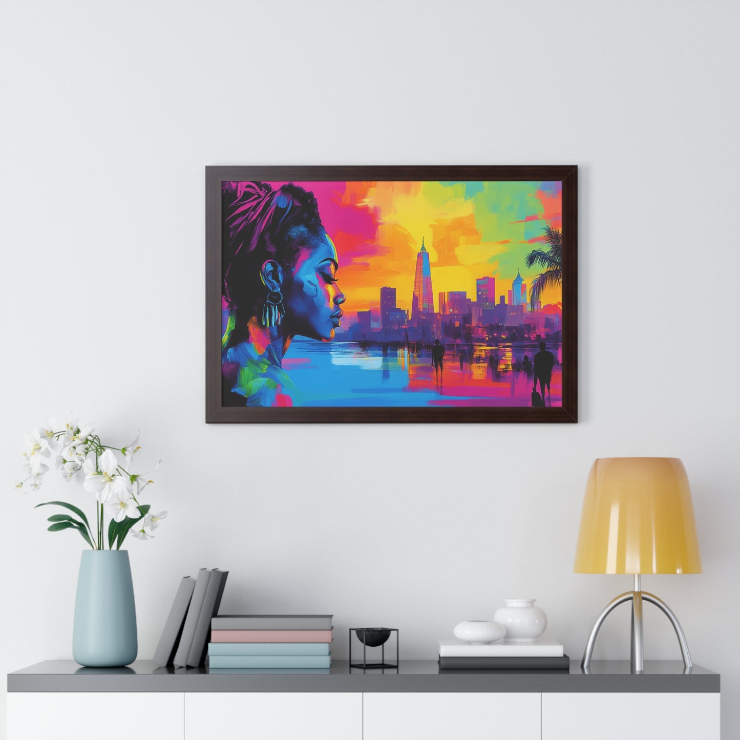 Modern Cityscape Art – Vibrant Framed Wall Decor