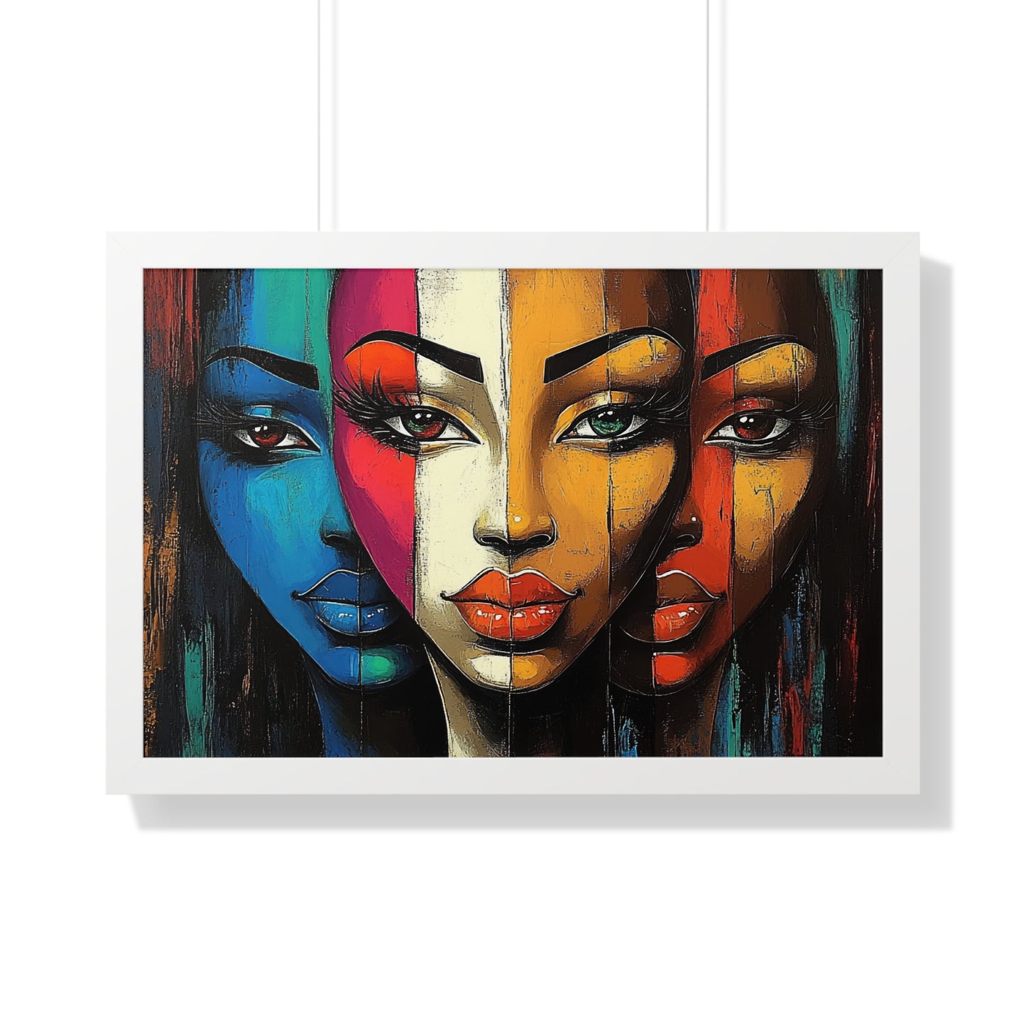 Triple Beauty Abstract Wall Art – Vibrant Framed Design